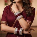 AYSIMA Devyani – Maroon Bridal Bangle Set with Pachari Kadas - 36 pieces