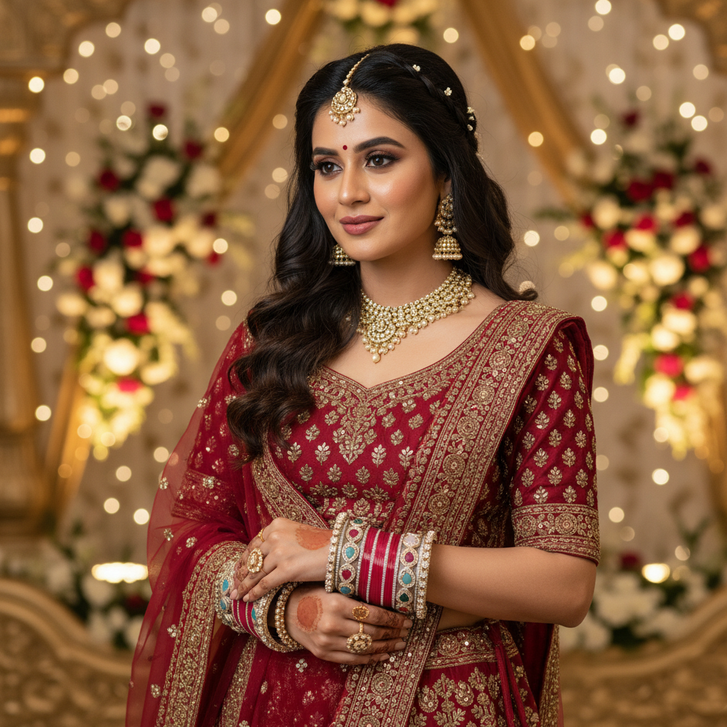 Red Bridal Bangles & Pachari Kadas | AYSIMA Ritika - 40 pieces