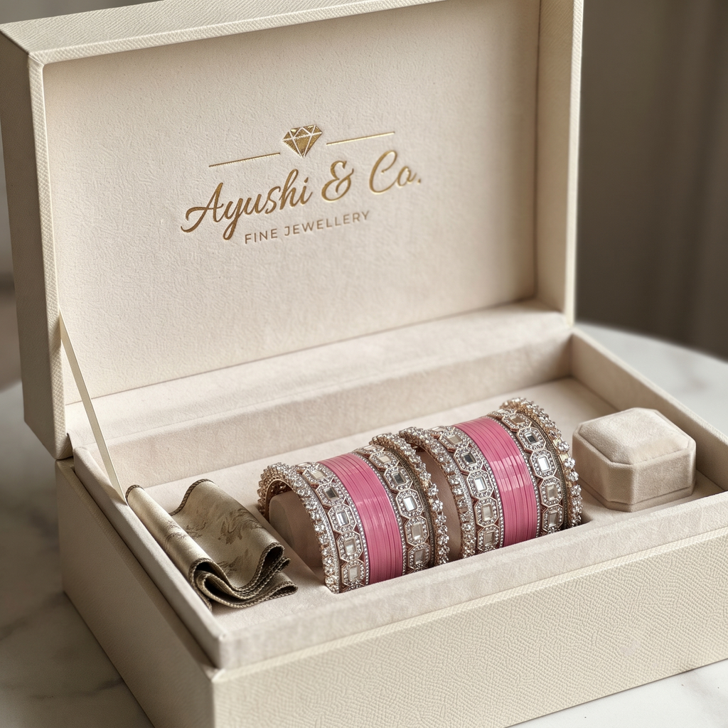 AYSIMA Pink Bridal Bangles & Pachari Kadas – Charvi - 36 pieces