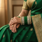 AYSIMA Varnika Green Bridal Bangle Set with Geometric & Floral Kadas - 36 pieces