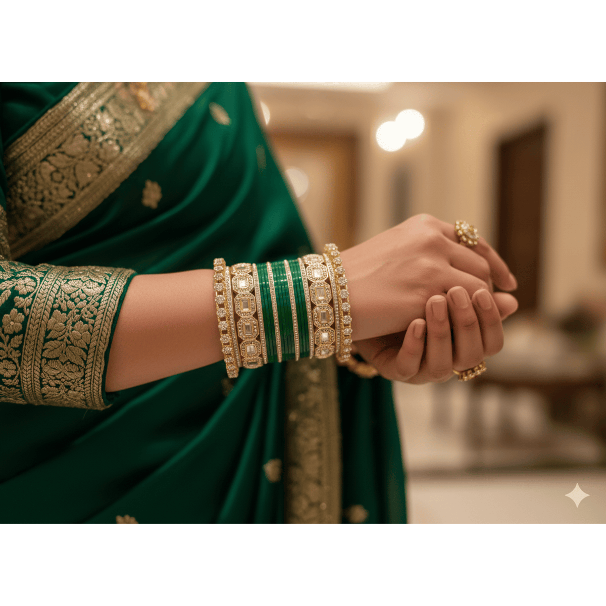AYSIMA Green Bridal Bangles & Pachari Kadas – Pallavi - 40 pieces