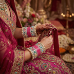 AYSIMA Rani Pink Bridal Chura & Kada Set – Rangoli - 36 pieces