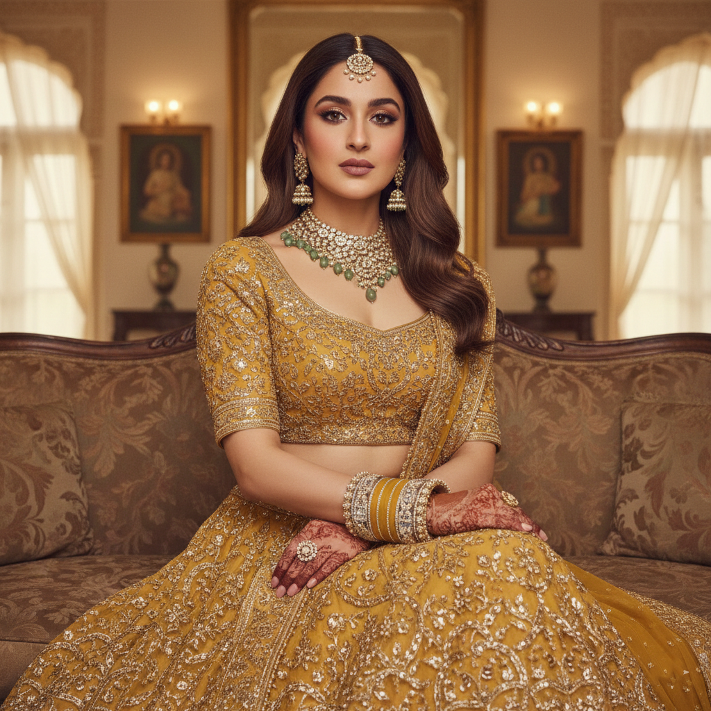 AYSIMA Sunaina – Yellow Haldi Bangle Set with Floral Kadas & Pearl-Look Accents - 40 pieces