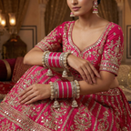 AYSIMA Rani Pink Bridal Chura & Kangan Bangle Set – 40 Pieces