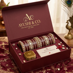 AYSIMA Burgundy Royale – Maroon 42-Piece Bangle Set with Statement Kada