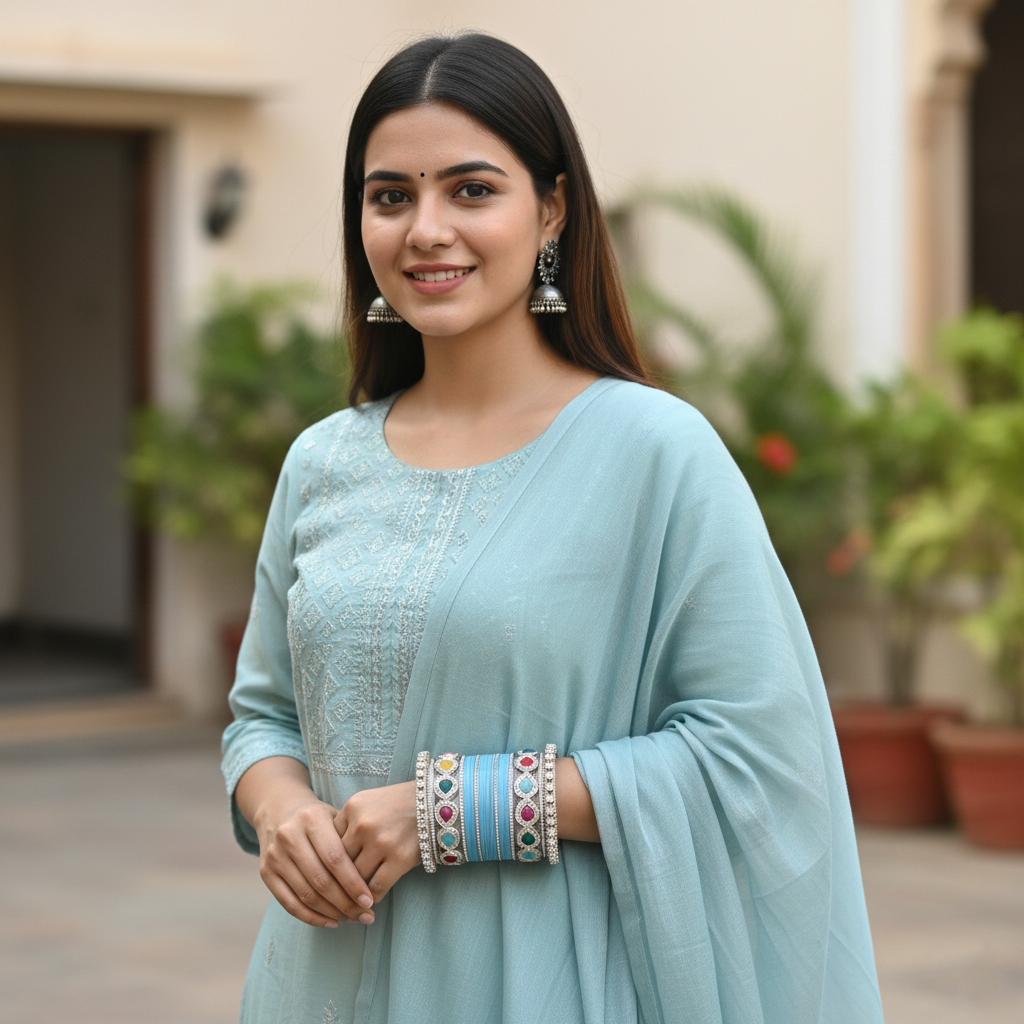 Sky Blue Bridal Bangles & Pachari Kadas | AYSIMA Amaya - 40 pieces