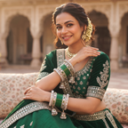 AYSIMA Suhani – Green Bridal Bangle Set with Jhumka Charms - 36 pieces