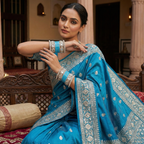 AYSIMA Neerja – Sky Blue Bridal Chura & Floral Kada Set - 36 pieces