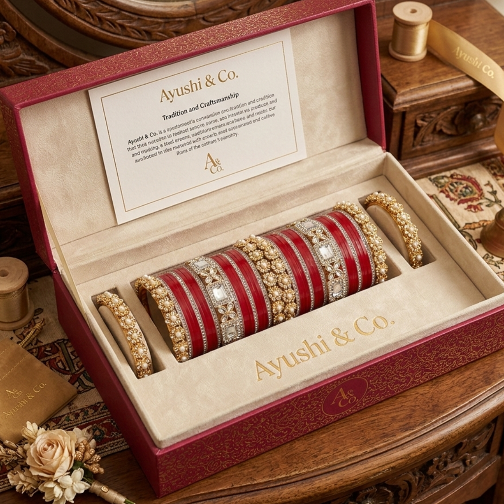 AYSIMA | Red Bangle Set for Women with Kada | 42 Pieces