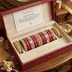 AYSIMA | Red Bangle Set for Women with Kada | 42 Pieces
