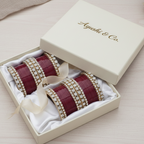 AYSIMA Burgundy Royale – Maroon 56-Piece Bridal Bangle Set with Statement Kada