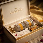 AYSIMA Yellow Haldi Bangles & Geometric Kadas – Amaltas - 36 pieces