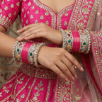 Rani Pink Bridal Bangles & Kadas | AYSIMA Lavanya - 36 pieces