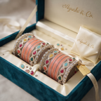 Peach Bridal Bangles & Pachari Kadas | AYSIMA Ira - 40 pieces
