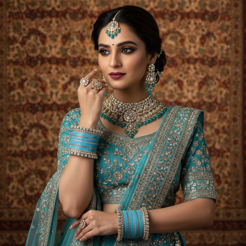 AYSIMA Azure Grace – Blue Bangle Set for Women with Designer Kadas | 42 pieces