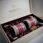 AYSIMA Red Bridal Chura & Pachari Kadas – Saanvi - 40 pieces