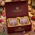 AYSIMA Roopika – Pink Bridal Bangle Set with Statement Kada - 42 pieces