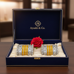 AYSIMA Kiran – Yellow Haldi Bangle Set with Floral Kadas - 40 pieces