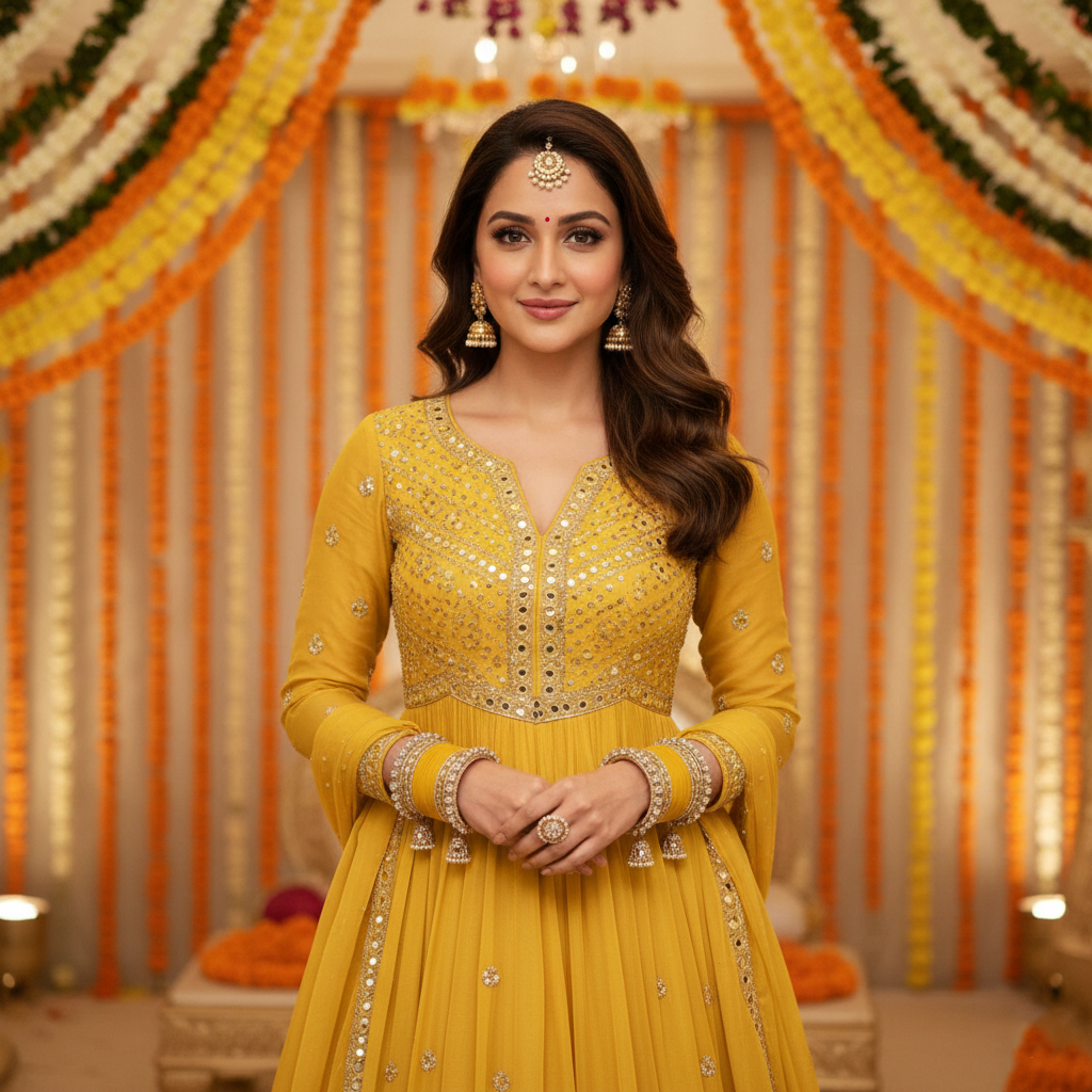 AYSIMA Kanika – Yellow Haldi Bangle Set with Jhumka Charms - 36 pieces
