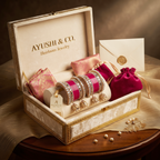 AYSIMA Chandni – Rani Pink Bridal Bangle Set with Jhumka Charms - 36 pieces