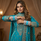 Blue Bridal Bangles & Multicolour Kadas | AYSIMA Yamini - 36 pieces