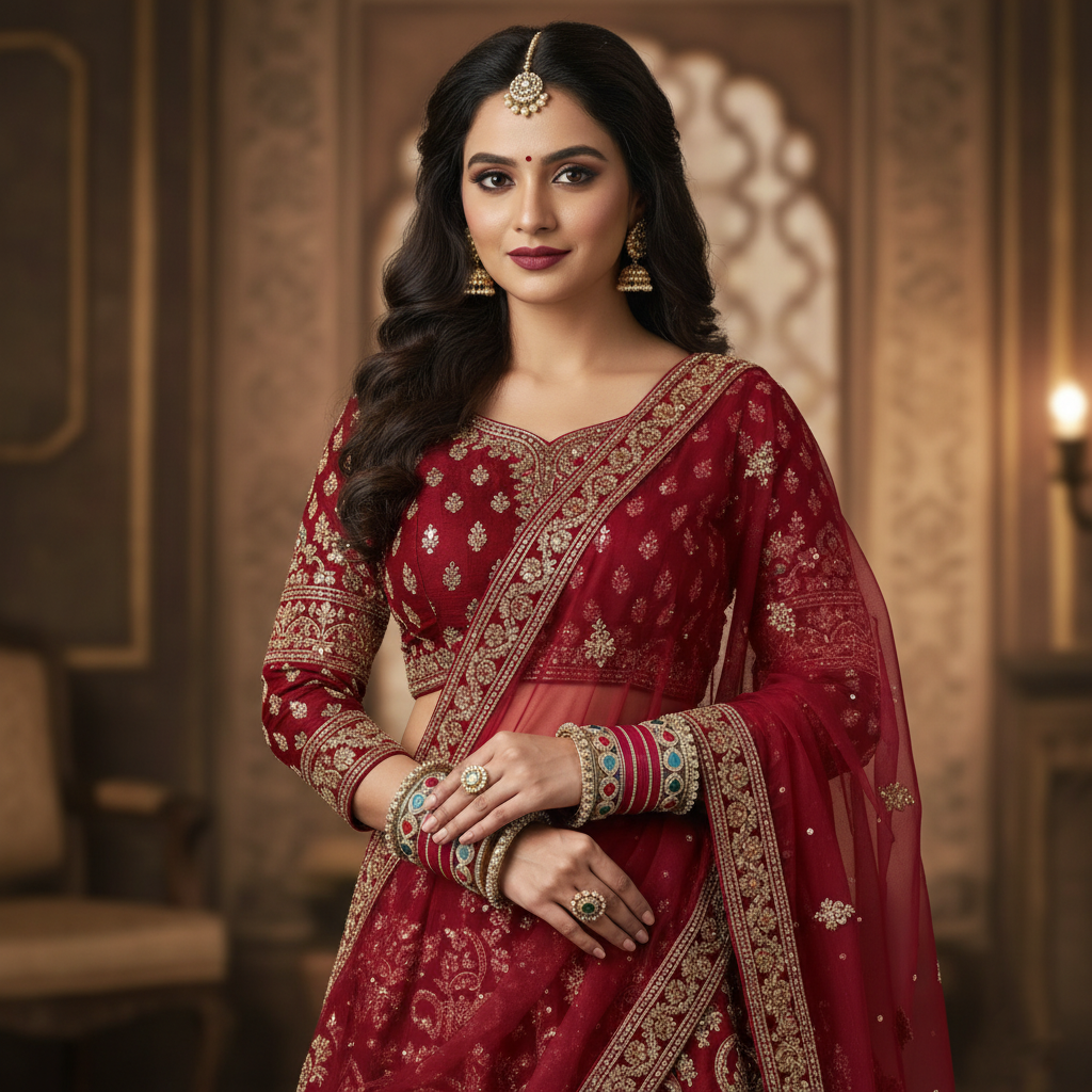 Red Bridal Bangles & Pachari Kadas | AYSIMA Ritika - 40 pieces