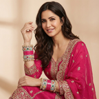 AYSIMA Rani Pink Bridal Chura & Kada Set – Rangoli - 36 pieces
