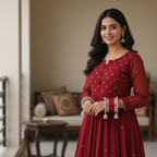 AYSIMA Vedika – Red Bridal Bangle Set with Jhumka Charms - 36 pieces