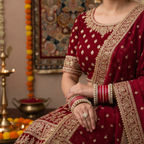 AYSIMA Ruby Grace – Red Bridal Bangle Set with Designer Kadas | 42 pieces