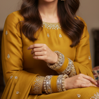 AYSIMA Mustard Yellow Bridal Chura & Kangan Bangle Set - 36 pieces