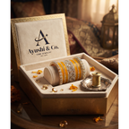 AYSIMA Surabhi – Yellow Haldi Bangle Set with Gold-Tone Floral Kadas - 42 pieces