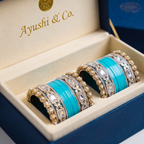 AYSIMA Turquoise Blue Bridal Bangle Set – 36 Pieces