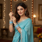 Sky Blue Bridal Bangles & Pachari Kadas | AYSIMA Amaya - 40 pieces