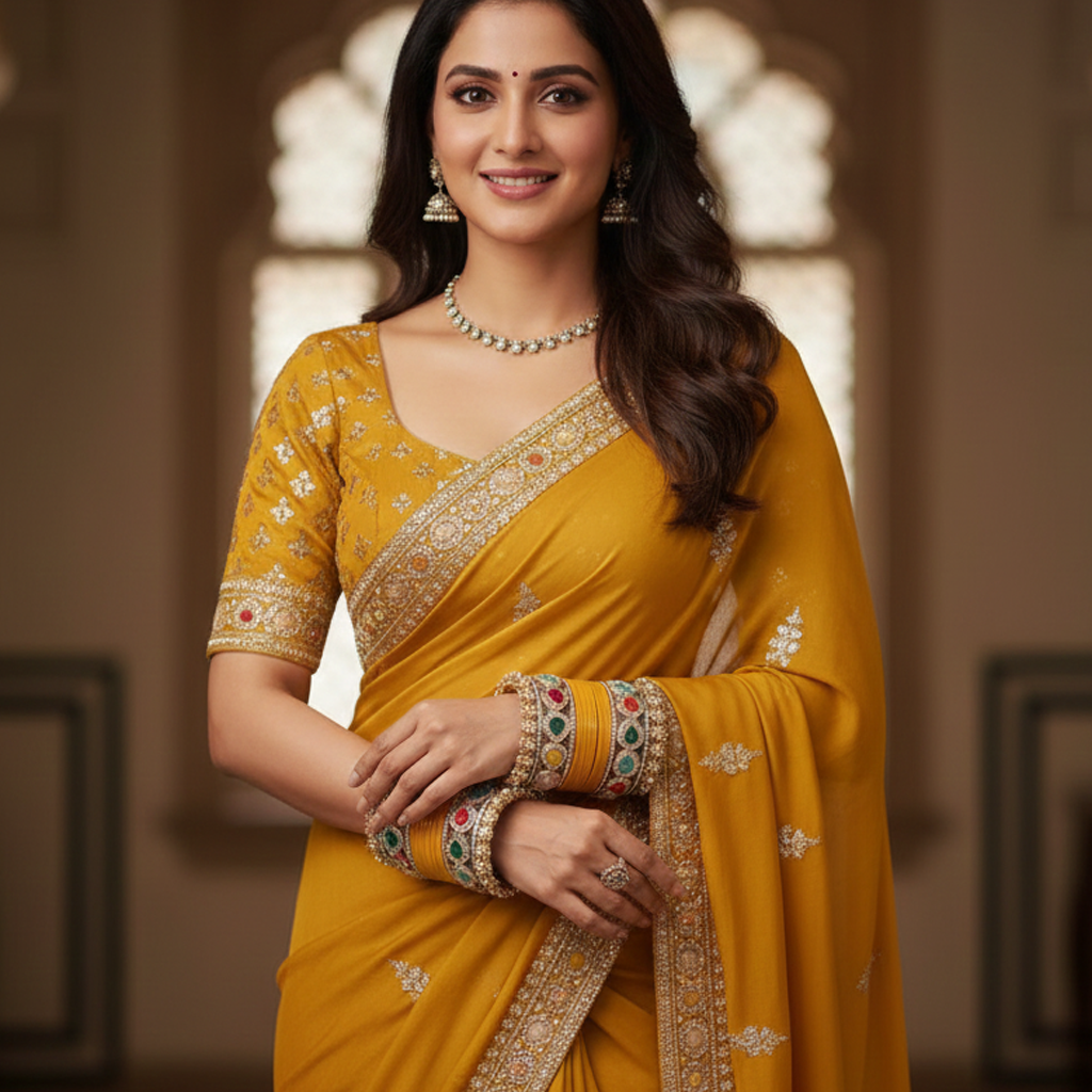 AYSIMA Yellow Haldi Bangle Set with Multicolour Kadas - 36 pieces
