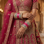 AYSIMA Rani Pink Bridal Chura & Kada Set – Rangoli - 36 pieces