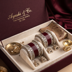 AYSIMA Anuradha – Maroon Bridal Bangle Set with Jhumka Charms - 36 pieces