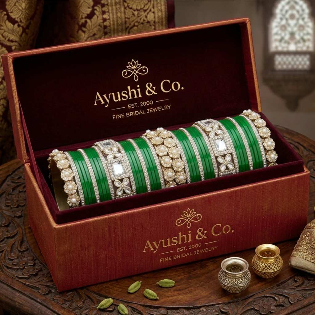 AYSIMA | Green Bangle Set for Women with Kada | 42 Pieces
