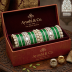 AYSIMA | Green Bangle Set for Women with Kada | 42 Pieces
