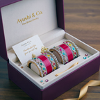 Red Bridal Bangles & Multicolour Kadas | AYSIMA Prisha - 36 pieces