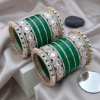 AYSIMA Green Bridal Bangles & Pachari Kadas – Pallavi - 40 pieces