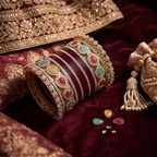 Maroon Bridal Bangles & Pachari Kadas | AYSIMA Ridhima - 40 pieces