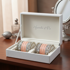 AYSIMA Meher – Peach Bridal Bangle Set with Floral Kadas - 40 pieces