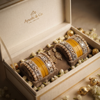AYSIMA Mustard Yellow Bridal Chura & Kangan Bangle Set - 36 pieces