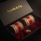 AYSIMA | Red Bridal Bangle Set for Women with Kada | 40 Pieces