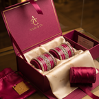 AYSIMA Pranavi – Rani Pink Bridal Bangle Set with Gold-Tone Kadas - 42 pieces