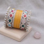 AYSIMA Yellow Haldi Bangles & Multicolour Kadas | Pihu - 36 pieces