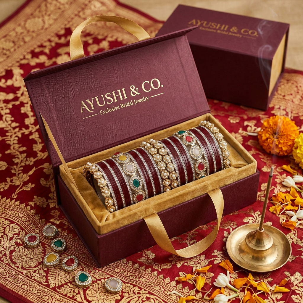 AYSIMA | Maroon Bangle Set for Women with Kada | 42 Pieces