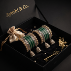 AYSIMA Green Bridal Chura & Kangan Bangle Set – 40 Pieces