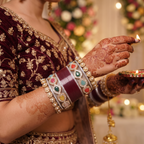 AYSIMA Maroon Bridal Bangles & Kundan-Style Kadas - 36 pieces