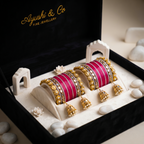 AYSIMA Rani Pink Bridal Chura & Kangan Bangle Set – 40 Pieces